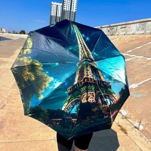 Зонт Зонт в 3 сложения, полный автомат. Модель прочная, надёжная. Ручка из материала софттач. Каркас зонта выполнен из 9 спиц, за счет чего зонт имеет хорошую натяжку  купола и выдерживает сильные пор