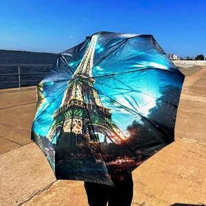 Зонт Зонт в 3 сложения, полный автомат. Модель прочная, надёжная. Ручка из материала софттач. Каркас зонта выполнен из 9 спиц, за счет чего зонт имеет хорошую натяжку  купола и выдерживает сильные пор