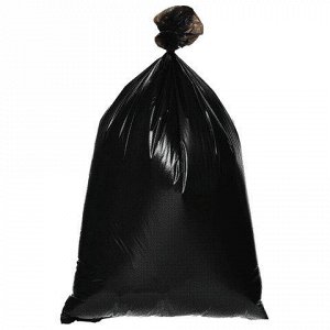 Мешки д/мусора 120л, черные в рулоне 50 штук, ПВД, 25мкм, 62