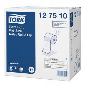 Бумага туалетная 70м, TORK (Система Т6) КОМПЛЕКТ 27шт, Premi