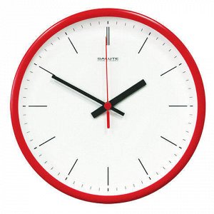 Часы настенные САЛЮТ П-2Б1-134 круг, белые, красная рамка, 2