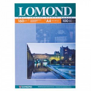 Фотобумага LOMOND д/струйной печати А4, 160г/м, 100л., однос