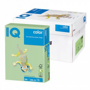 Бумага IQ (АйКью) color А3, 160 г/м, 250 л., пастель зеленая