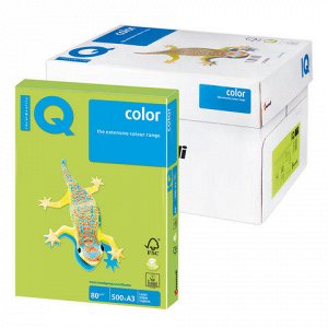 Бумага IQ (АйКью) color А3, 80 г/м, 500 л., интенсив зеленая