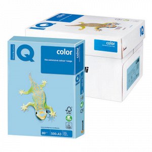 Бумага IQ (АйКью) color А3, 80 г/м, 500 л., пастель голубой