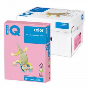 Бумага IQ (АйКью) color А3, 80 г/м, 500 л., пастель розовая