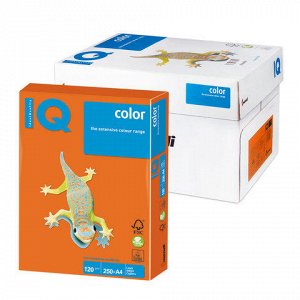 Бумага IQ (АйКью) color А4, 120 г/м, 250 л., интенсив оранже