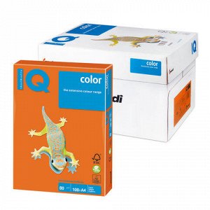 Бумага IQ (АйКью) color А4, 80 г/м, 100 л., интенсив оранжев