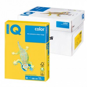 Бумага IQ (АйКью) color А4, 80 г/м, 100 л., интенсив ярко-же