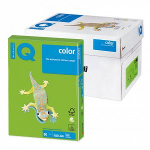 Бумага IQ (АйКью) color А4, 80 г/м, 100 л., интенсив ярко-зе