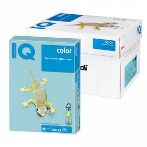 Бумага IQ (АйКью) color А4, 80 г/м, 100 л., пастель голубая