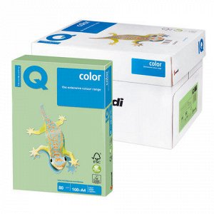 Бумага IQ (АйКью) color А4, 80 г/м, 100 л., пастель зеленая