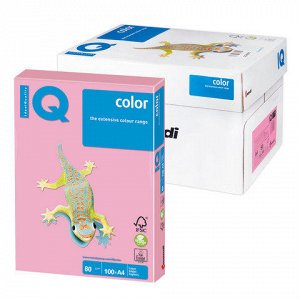Бумага IQ (АйКью) color А4, 80 г/м, 100 л., пастель розовая