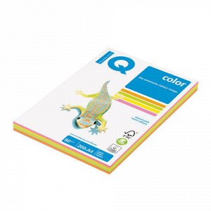 Бумага IQ (АйКью) color А4, 80 г/м, 200 л. (4цв.x50л.), цвет