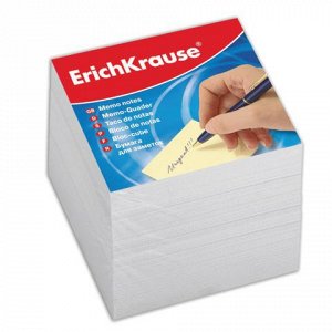 Блок для записей ERICH KRAUSE непроклеенный, куб 9*9*9 см, белый, белизна 95-98%, 4454