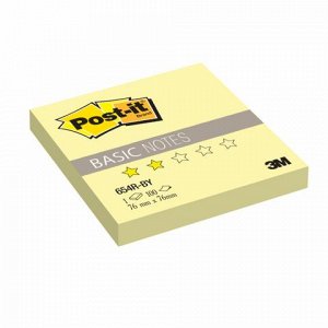 Блок самоклеящ. (стикер) POST-IT Basic 76х76 мм, 100 л., желтый, 654R-BY