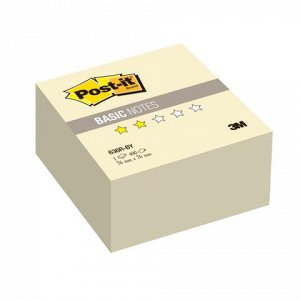 Блок самоклеящ. (стикер) POST-IT Basic 76х76 мм, 400 л., желтый, 636R-BY