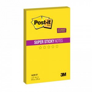 Блок самоклеящ. (стикер) POST-IT Super Sticky "Мегастикеры", 150х228 мм, 90 л., неон. желт.,1623R-SY