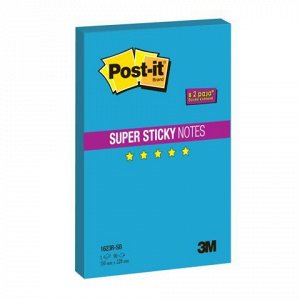 Блок самоклеящ. (стикер) POST-IT Super Sticky "Мегастикеры", 150х228 мм, 90 л., синий, 1623R-SB