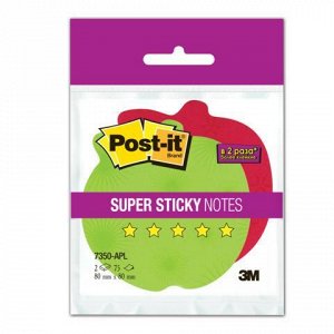 Блоки самоклеящ. (стикеры) POST-IT Super Sticky, КОМПЛ.2шт, "Яблоко", 75л,крас/зел,7350-APL