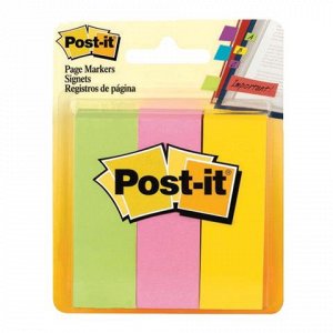 Закладки самоклеящиеся POST-IT Professional, бумажные, 22,2 мм, 3 цвета*100 шт., 671-3