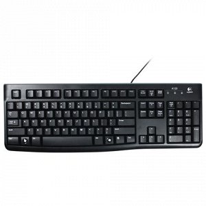 Клавиатура проводная LOGITECH K120, USB, 104 клавиши, черная