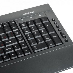 Клавиатура проводная SONNEN KB-M530, USB, мультимедийная, 15