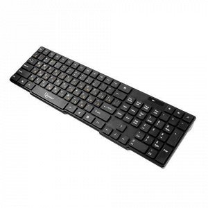 Набор беспроводной GEMBIRD KBS-7100, клавиатура 4 доп клавиши, мышь 3 кнопки + 1 колесо, черный