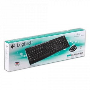 Набор беспроводной LOGITECH Wireless Combo MK270,клавиатура,мышь 2кноп+1к-кнопка,черн,(920-004518)