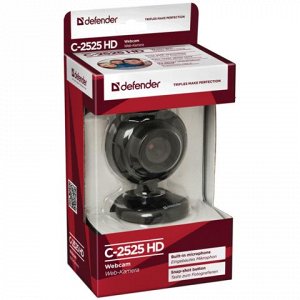 Веб-камера DEFENDER C-2525HD, 2Мп, микрофон, USB 2.0, рег.кр
