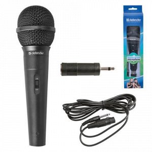 Микрофон DEFENDER MIC-130, проводной, кабель 5 м, черный, 64