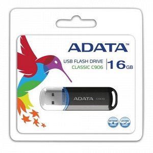 Флэш-диск 16GB A-DATA C906, USB 2.0, черный, AC906-16G-RBK