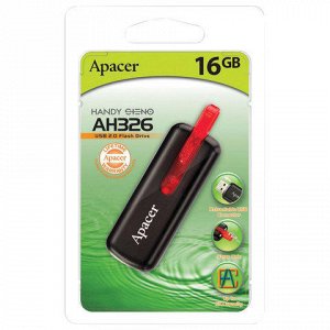 Флэш-диск 16GB APACER Handy Steno AH326, USB 2.0, черный, AP