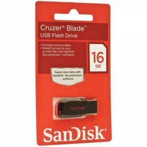 Флэш-диск 16GB SANDISK Cruzer Blade USB 2.0, черный, SDCZ50-