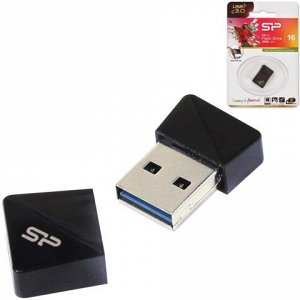 Флэш-диск 16GB SILICON POWER J08 USB 3.0, черный, SP016GBUF3