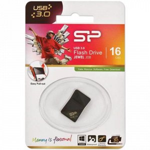 Флэш-диск 16GB SILICON POWER J08 USB 3.0, черный, SP016GBUF3