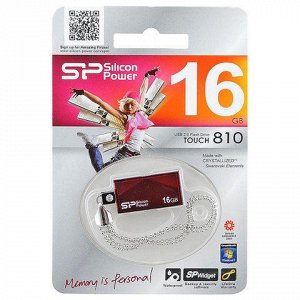 Флэш-диск 16GB SILICON POWER Touch 810 USB 2.0, красный, SP0