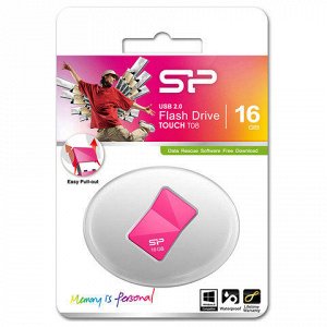 Флэш-диск 16GB SILICON POWER Touch T08 USB 2.0, розовый, SP0