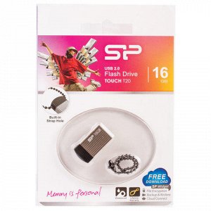 Флэш-диск 16GB SILICON POWER Touch T20 USB 2.0, металл. корп