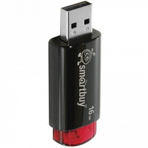 Флэш-диск 16GB SMARTBUY Click USB 2.0, черный, SB16GBCl-K