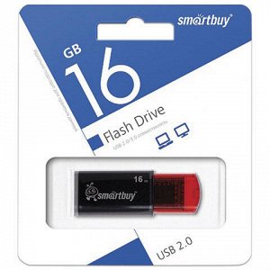 Флэш-диск 16GB SMARTBUY Click USB 2.0, черный, SB16GBCl-K