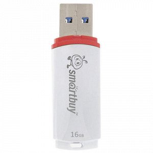 Флэш-диск 16GB SMARTBUY Crown USB 2.0, белый, SB16GBCRW-W
