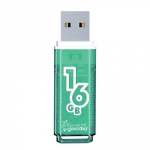 Флэш-диск 16GB SMARTBUY Glossy USB 2.0, зеленый, SB16GBGS-G