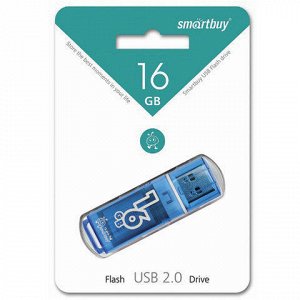 Флэш-диск 16GB SMARTBUY Glossy USB 2.0, синий, SB16GBGS-B