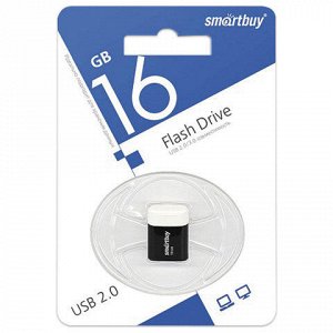 Флэш-диск 16GB SMARTBUY Lara USB 2.0, черный, SB16GBLARA-K