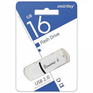 Флэш-диск 16GB SMARTBUY Paean USB 2.0, белый, SB16GBPN-W