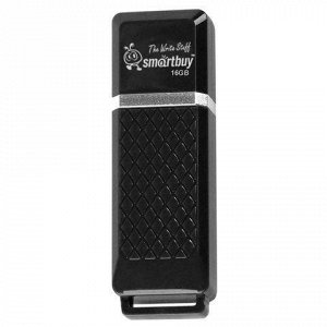 Флэш-диск 16 GB, SMARTBUY Quartz, USB 2.0, черный, SB16GBQZ-K