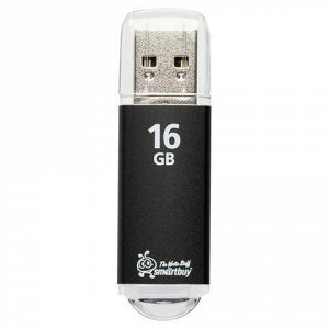 Флэш-диск 16GB SMARTBUY V-Cut USB 2.0, металл. корпус, черны