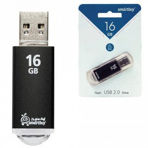 Флэш-диск 16GB SMARTBUY V-Cut USB 2.0, металл. корпус, черны