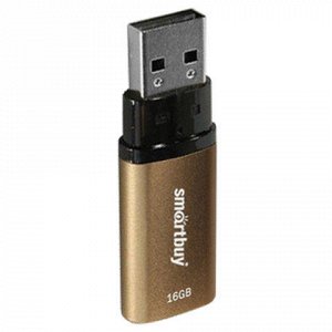 Флэш-диск 16GB SMARTBUY X-Cut USB 2.0, металл. корпус, корич